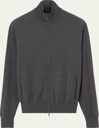 Loro Piana Mens The Gift Of Kings Wool Bomber Sweater
