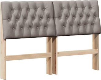 vidaXL Upholstered Headboard Taupe 150 cm Solid Pine Wood vidaXL