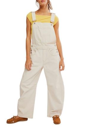 Free People Good Luck Denim Overalls in Milk at Nordstrom, Size X-Small