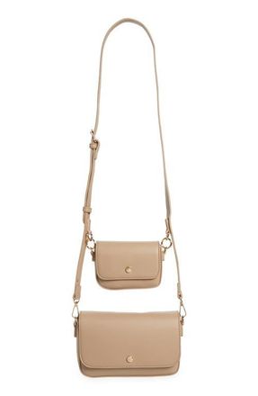 Mali + Lili 2-Piece Vegan Leather Crossbody Bag in Tan at Nordstrom
