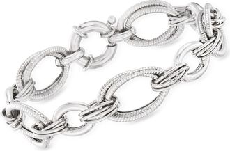 Ross-Simons Italian Sterling Silver Multi-Oval Link Bracelet