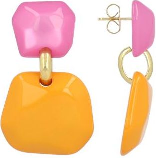 Lott. Gioielli Resin Double Statement Earrings in Light Fuchsia & Orange in Light Fuchsia/orange at Nordstrom