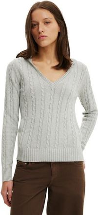 Cotton On Womens Cotton V Neck Pullover in Grey Marle at Nordstrom, Size Xx-Small