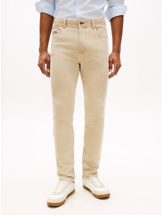 Tommy Hilfiger Mens Garment-Dyed Slim Jean - Beige - 28W x 30L