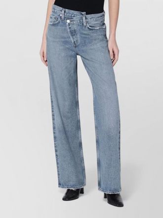 A Gold E arc criss cross denim trousers conclusion wash