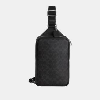 Coach Mens Ray Pack 17 In Signature Canvas - Black