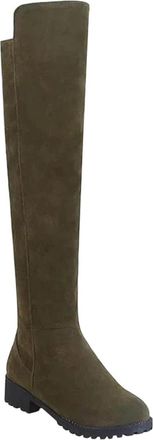 Generic Womens Knee High Knight Boots Square Heel Frosted Low Heel Knight Boots Solid Women Shoe