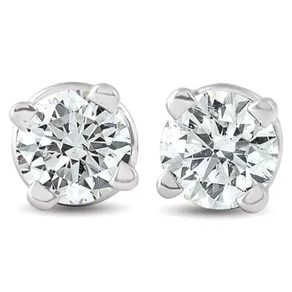 Pompeii3 1/4ct Round Diamond Studs 14K White Gold Brilliant Cut
