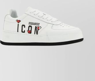 Dsquared2 icon print leather sneakers