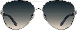 Kendra Scott Korinne 61mm Gradient Aviator Sunglasses in Ruthenium at Nordstrom
