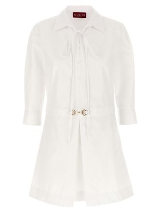 Gucci White Cotton Short Womens Dress