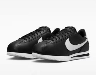 Nike Cortez DM4044-001 Sneakers Mens Black Leather Lifestyle Shoes HAM747