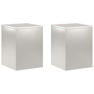 vidaXL Soporte De Plantas 2 Pcs Plateado 30 X 30 X 40 Cm Acero Vidaxl