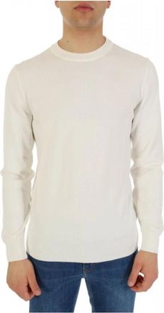 HUGO BOSS Ronde hals gebreide top - Heren - Ronde hals truien - Beige - M - Truien & Vesten