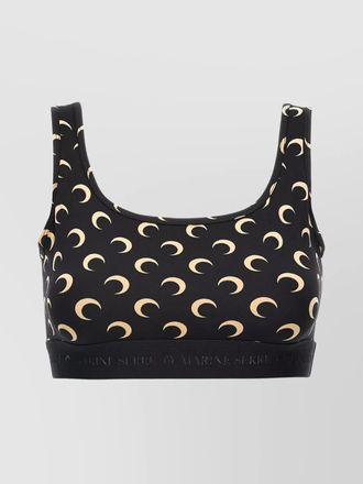 Marine Serre moon printed jersey sports bra