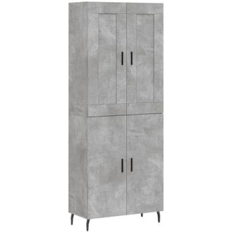 vidaXL Aparador Alto Madera Contrachapada Gris Hormig&oacute;n 69,5x34x180 Cm Vidaxl