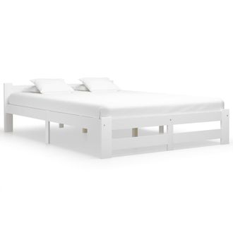 Berkfield Home Bed Frame White Solid Pine Wood 140x200 cm