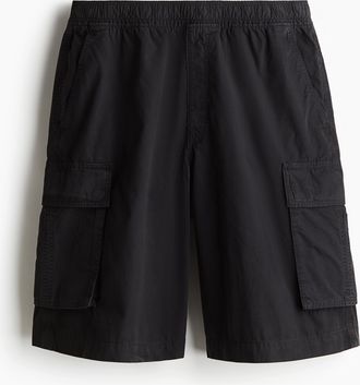 H&M Cargoshorts in Loose Fit - Schwarz