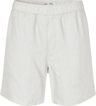 Sams&oslash;e & Sams&oslash;e Casual Shorts, male, White, 2XL, Moonstruck Linen Shorts Regular Fit