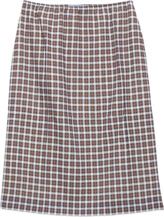 Prada Geruite georgette midi-rok - Blauw