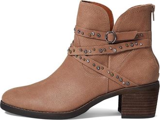 Lucky Brand Callam Bootie Womens Tan Leather Studded Ankle Boots JOBB1510