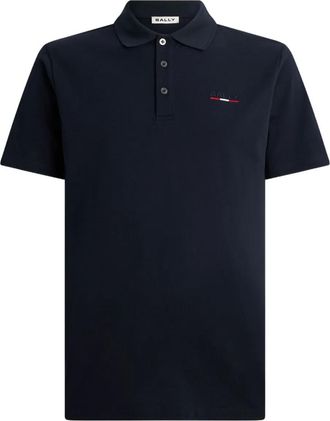 Bally logo-embroidered polo shirt - Blue
