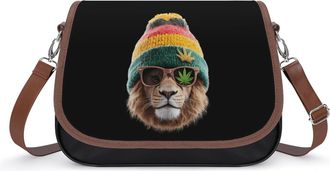 Generic Rasta Lion with Weed1 Fashion Womens Crossbody Bags Novelty Handbag Shoulder Bag Purse