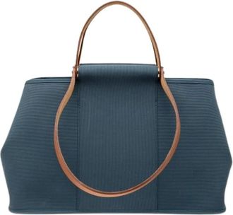 Herm&egrave;s Pre-owned Tote Bags, female, Blue, Size: ONE SIZE Pre-owned Satchel