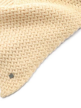 Chanel 1986-1988 CC-logo cashmere scarf - Neutrals