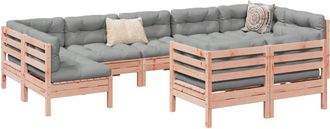 vidaXL Set De Sof&aacute;s Jard&iacute;n 9 Pzas Con Cojines Madera De Abeto Douglas Vidaxl