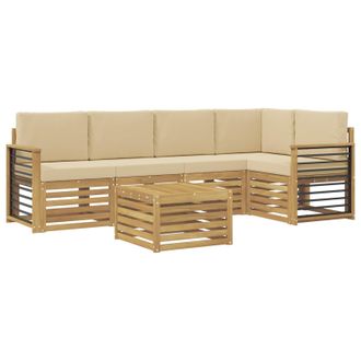 vidaXL Conjunto De Sof&aacute;s De Exterior 6 Pcs Y Beige 59 X 59 X 37 Cm Vidaxl