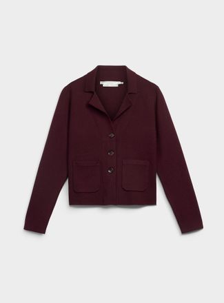 Contemporaine Womens Boxy-fit notched-collar Cardigan Sweater