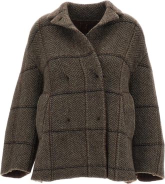 Boboutic Wool-Blend Double-Breasted Boxy Jacket