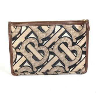 Burberry Pre-owned Fabric clutches - Heren - Pre-owned - Bruin - Maat: ONE Size