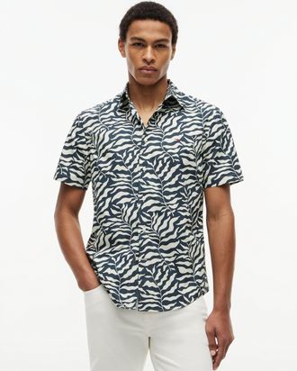 Tommy Hilfiger Mens Short Sleeve Shirt in Dark Blue Cotton - Size X-Large