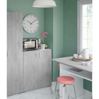 Dmora Armario Multifunci&oacute;n Dfare, Mueble Auxiliar Bajo, Zapatero Con 2 Puertas Batientes Y 1 Balda, Zapatero, 80x37h92 Cm, Cemento Y Blanco - Dmora