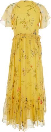 Derhy Womens Long Dress Madrugada Yellow Viscose