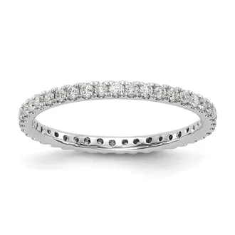 Diamond2Deal 14k White Gold Lab Grown Diamond Eternity Wedding Band Ring 1/2Ct Clarity- VS Color- G-H