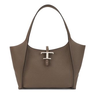 Tod's Tassen, Dames, Beige, ONE Size, Leer, T Timeless Shopping Bag