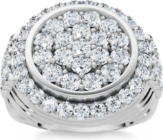 Pompeii3 3Ct Diamond Ring Mens Round Flashy Polished Wedding Band in White or Yellow Gold