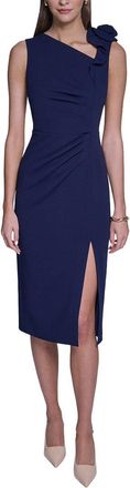 Halston Heritage Rose Detail Bodycon Midi Dress