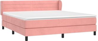 vidaXL Vidaxl - Cama Box Spring Con Colch&oacute;n Terciopelo Rosa 180x200 Cm