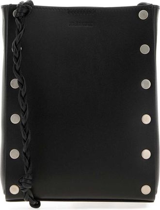 Jil Sander Black Leather Tangle Crossbody Bag