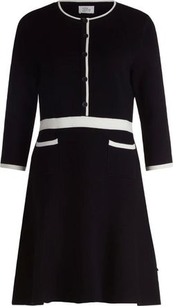 Vera Mont Kleedjes, Dames, Zwart, XL, Gebreide jurk met ronde halslijn