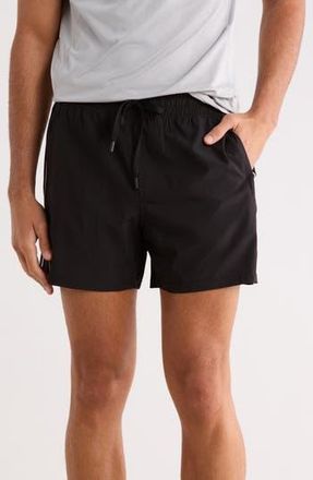 90 Degree by Reflex Lightstreme Daxton 5-Inch Shorts in Black/White at Nordstrom Rack, Size Xx-Large