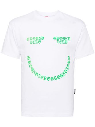 Ground-Zero logo-print cotton T-shirt - unisex - Cotton - L - White