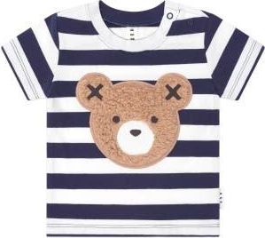 Huxbaby Furry Huxbear Stripe Tee in Navy/almond Milk at Nordstrom, Size 6-12M Au
