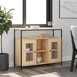 vidaXL Aparador De Madera De Ingenier&iacute;a Roble Sonoma 100x35x80 Cm Vidaxl