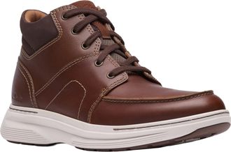 Clarks Mens Craftwell Mid Ankle Boot, Dark Tan Leather, 8 UK