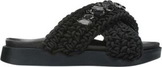 INUIKII Woven Stones slippers - Dames - Pantoffels - Zwart - 39 EU - Leer - Schoenen